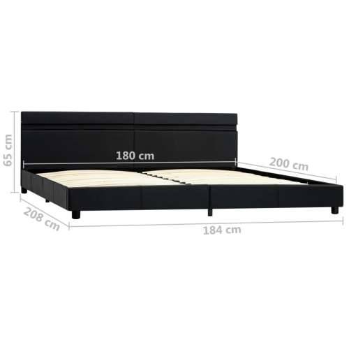 Okvir za krevet od umjetne kože s LED svjetlom crni 180x200 cm Cijena