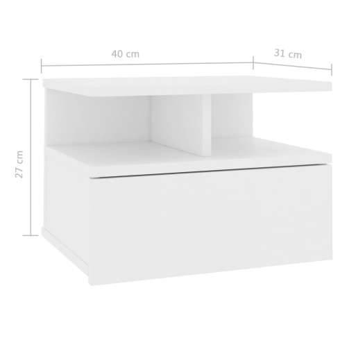Viseći noćni ormarići 2 kom bijeli 40x31x27cm konstruirano drvo - Bijela 2 Cijena