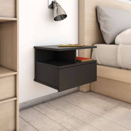 Viseći noćni ormarići 2 kom crni 40x31x27 cm konstruirano drvo - Crna 2 Cijena