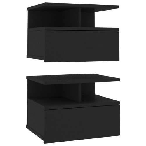 Viseći noćni ormarići 2 kom crni 40x31x27 cm konstruirano drvo - Crna 2 Cijena