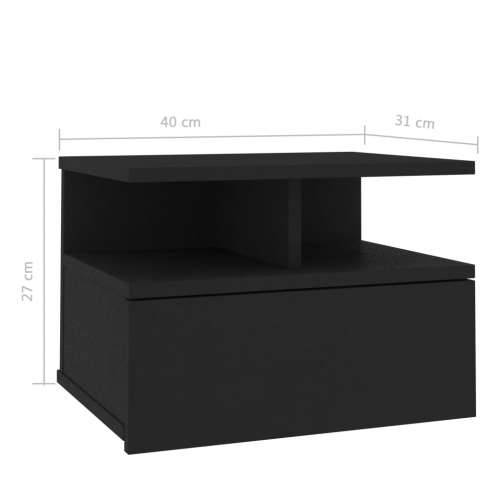 Viseći noćni ormarići 2 kom crni 40x31x27 cm konstruirano drvo - Crna 2 Cijena