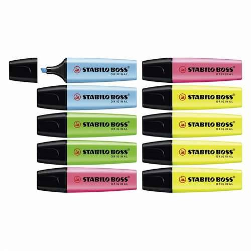 Set Fluorescentnih Markera Stabilo Boss Original 10 Dijelovi Pisana Cijena