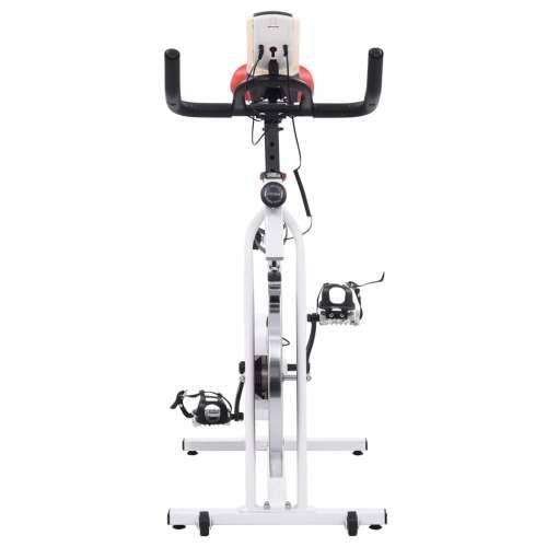 Sobni bicikl za vježbanje sa senzorima pulsa bijelo-crveni Cijena