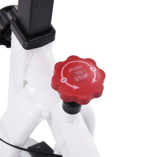 Sobni bicikl za vježbanje sa senzorima pulsa bijelo-crveni Cijena