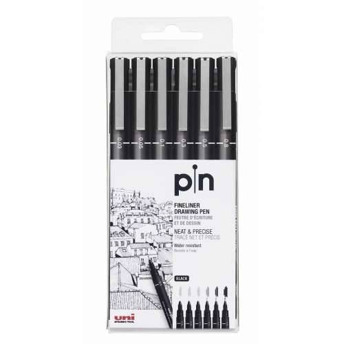 Set Flomastera Uni-Ball PIN-200(S) Crna Pisana 6 Dijelovi Cijena