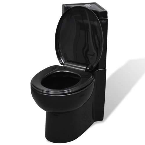 Keramička toaletna školjka kutna crna