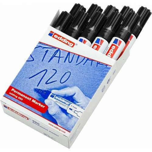 Trajni marker Edding 550 Crna (10 kom.) Cijena