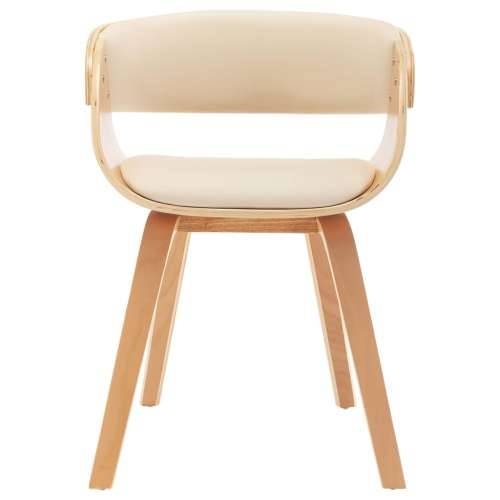 Blagovaonska stolica krem od savijenog drva i umjetne kože Cijena