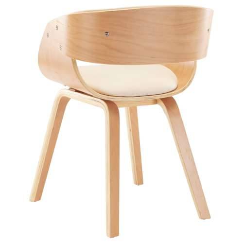 Blagovaonska stolica krem od savijenog drva i umjetne kože Cijena