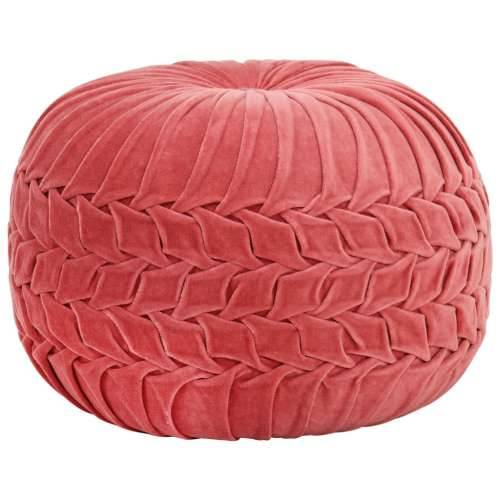 Tabure od pamučnog baršuna nabrani dizajn 40 x 30 cm ružičasti Cijena