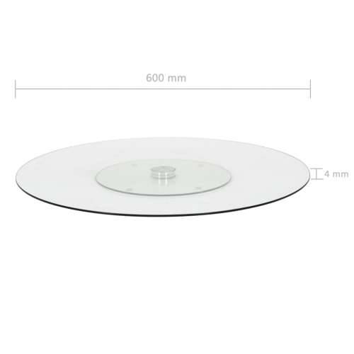 Rotirajući pladanj za posluživanje prozirni 60 cm kaljeno staklo Cijena