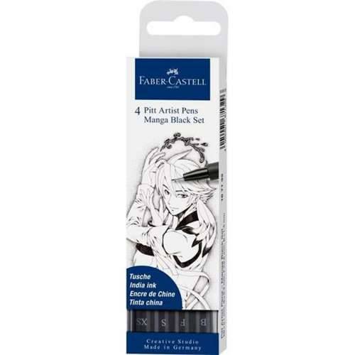 Set Flomastera Faber-Castell Pitt Artist Strip, crtaži i manga Torbicu Crna (5 kom.) Cijena