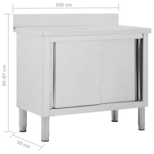 Radni stol s kliznim vratima 100 x 50 x (95 - 97) cm od čelika Cijena