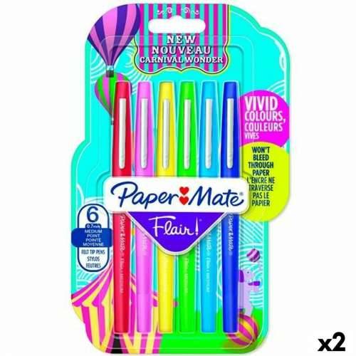 Set Flomastera Paper Mate Flair Pisana 6 Dijelovi (2 kom.) Cijena
