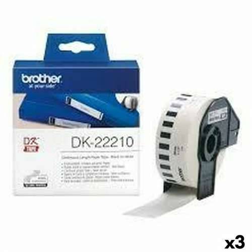 Spojeni Papir za Printere Brother DK-22210 Bijela 29 mm x 30,48 m Crna Crna/Bijela (3 kom.) Cijena