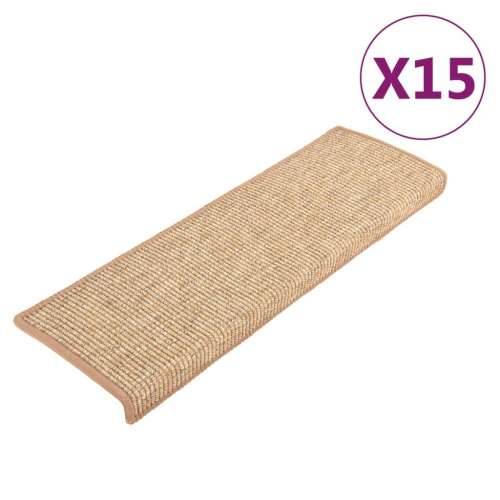 Ljepljivi tepisi za stepenice 15kom svjetlosmeđi 65x21x4cm - Svjetlosmeđa 15 Cijena