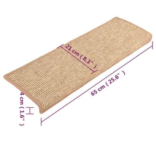 Ljepljivi tepisi za stepenice 15kom svjetlosmeđi 65x21x4cm - Svjetlosmeđa 15 Cijena