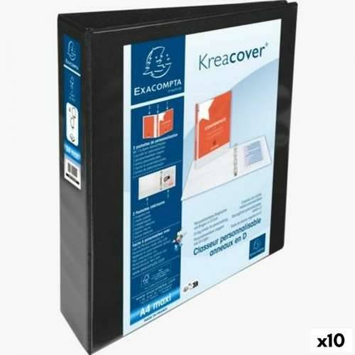 Registrator s prstenovima Exacompta Kreacover Crna A4+ prilagodljivo (10 kom.) Cijena