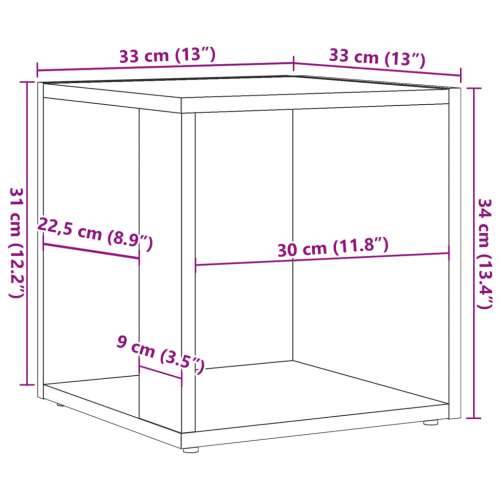 Bočni stolić boja hrasta artisan 33x33x34 cm konstruirano drvo - hrast artisan 33 x 33 x 34.5 cm 1 Cijena