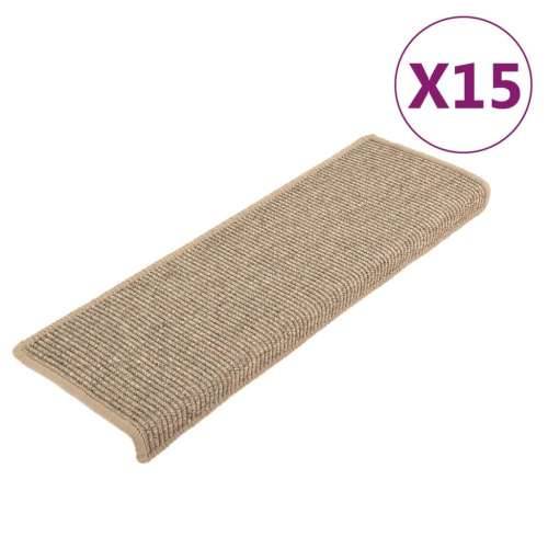 Ljepljivi tepisi za stepenice 15 kom tamnobež 65x21x4 cm - Tamnobež 15 Cijena