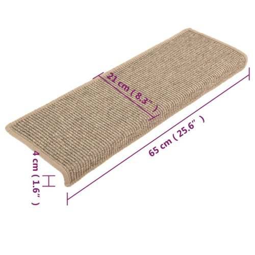 Ljepljivi tepisi za stepenice 15 kom tamnobež 65x21x4 cm - Tamnobež 15 Cijena