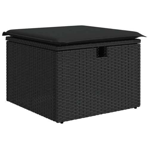 Vrtna garnitura - 7-dijelni set vrtnih sofa od poliratana s jastucima crni - Crna sa spremištem 1 Cijena