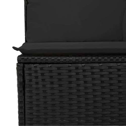 Vrtna garnitura - 7-dijelni set vrtnih sofa od poliratana s jastucima crni - Crna sa spremištem 1 Cijena