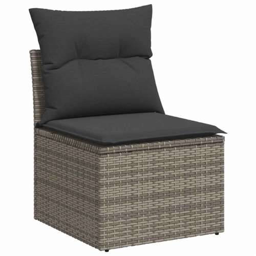 Vrtna garnitura - 6-dijelni set vrtnih sofa od poliratana s jastucima sivi Cijena