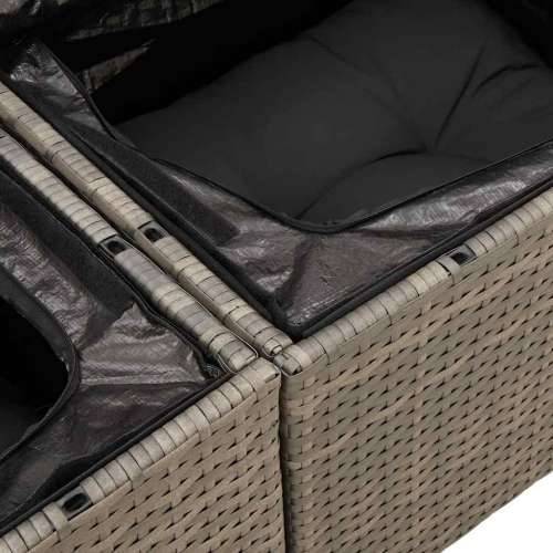 Vrtna garnitura - 6-dijelni set vrtnih sofa od poliratana s jastucima sivi - Siva 1 Cijena