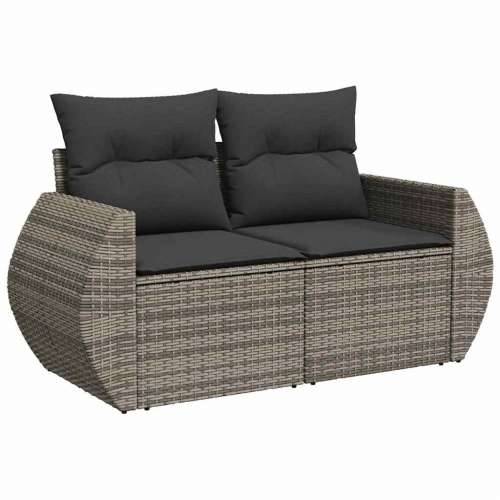 Vrtna garnitura - 7-dijelni set vrtnih sofa sivi od poliratana - Siva sa spremištem 1 Cijena