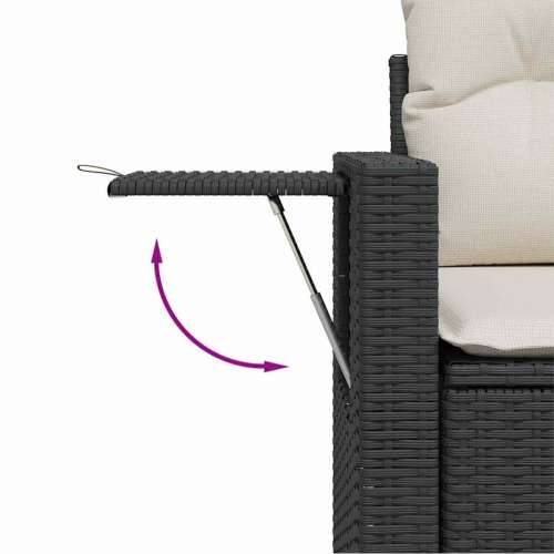 Vrtna garnitura - 6-dijelni set vrtnih sofa s jastucima crni od poliratana - Crna i krem 1 Cijena