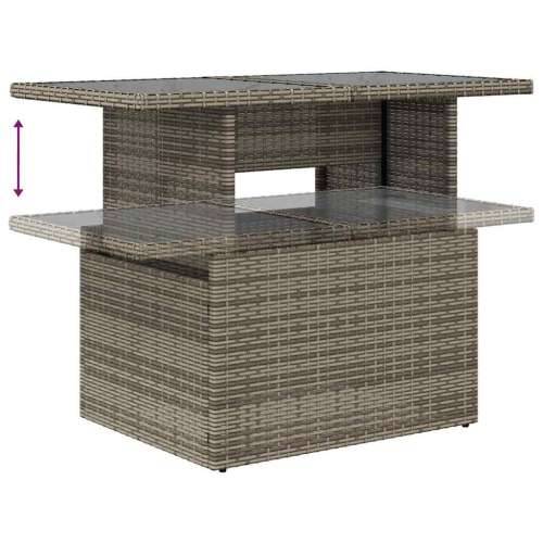 Vrtna garnitura - 7-dijelni set vrtnih sofa sivi od poliratana - Siva 1 Cijena