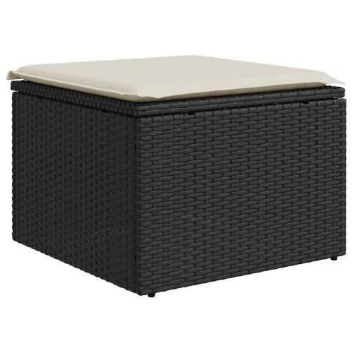 Vrtna garnitura - 8-dijelni set vrtnih sofa od poliratana s jastucima crni - Crna i krem stol + 3x kutna + 3x srednja + tabure 1 Cijena