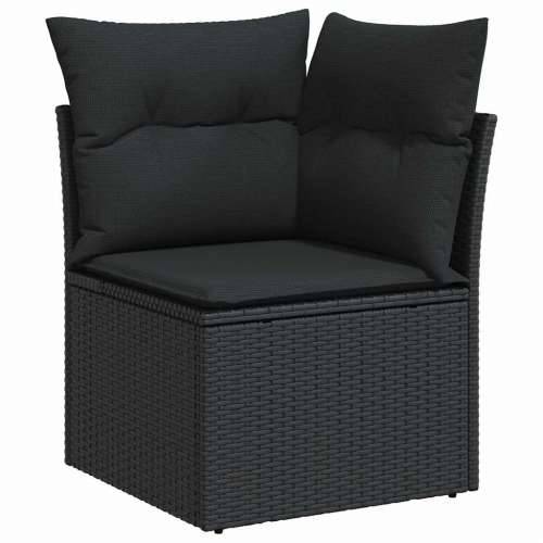 Vrtna garnitura - 7-dijelni set vrtnih sofa od poliratana s jastucima crni - Crna sa spremištem 1 Cijena