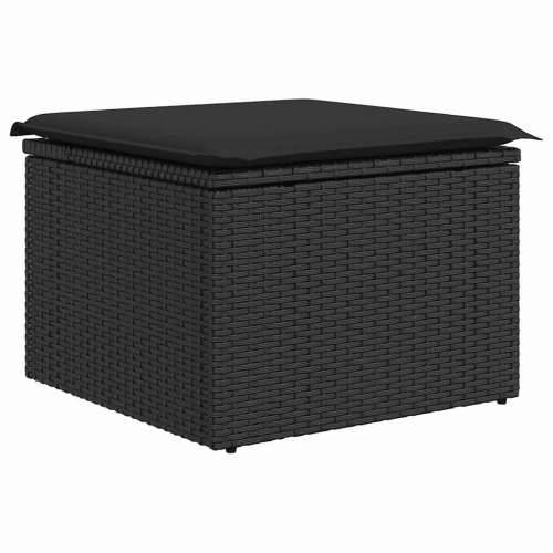 Vrtna garnitura - 7-dijelni set vrtnih sofa od poliratana s jastucima crni - Crna sa spremištem 1 Cijena