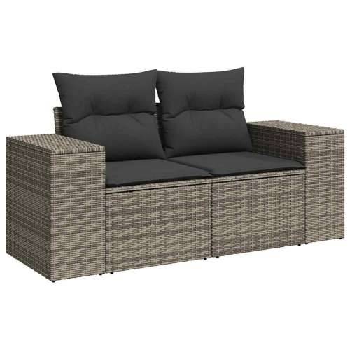 Vrtna garnitura - 7-dijelni set vrtnih sofa sivi od poliratana - Siva sa spremištem 1 Cijena