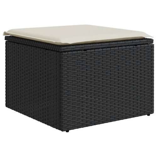 Vrtna garnitura - 8-dijelni set vrtnih sofa od poliratana s jastucima crni - Crna i krem 3x kutna + 3x srednja + stol + tabure 1 Cijena