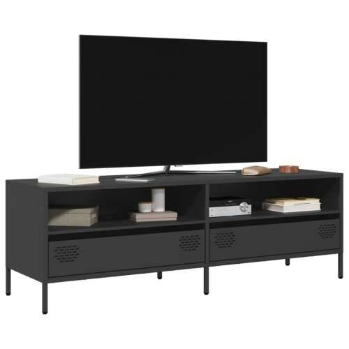 TV ormarić crni 135x39x43,5 cm hladno valjani čelik - Crna 1 135 cm Cijena