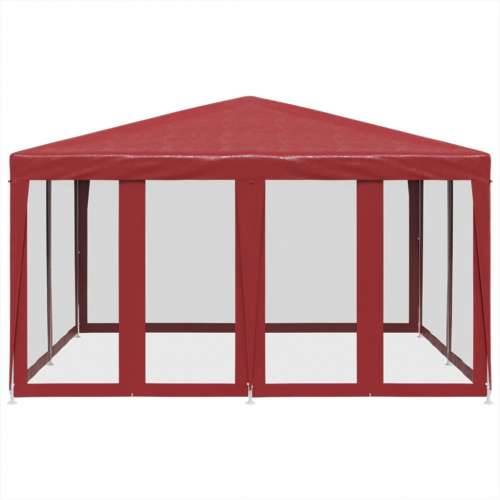 Šator za svadbe - šator za zabave s 8 mrežasta bočna zida crveni 4 x 4 m HDPE - Crvena 4 x 4 m 1 with 8 sidewalls Cijena