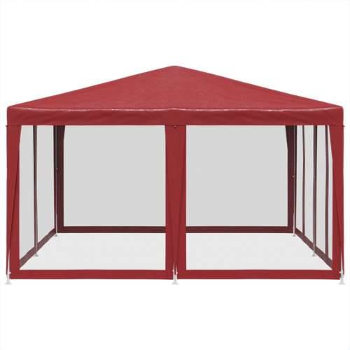 Šator za svadbe - šator za zabave s 8 mrežasta bočna zida crveni 4 x 4 m HDPE - Crvena 4 x 4 m 1 with 8 sidewalls Cijena