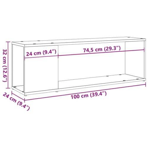 TV ormarić boja staro drvo 100x24x32 cm od konstruiranog drva - Staro drvo 100 x 24 x 32 cm 1 Cijena