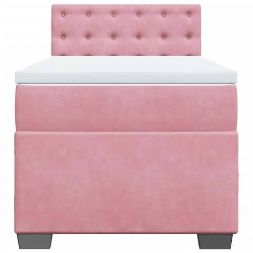 Box spring krevet s madracem ružičasti 80 x 200 cm baršunasti - Ružičasta 80 x 200 cm gumbi Cijena
