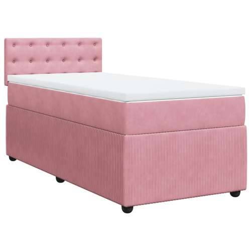 Box spring krevet s madracem ružičasti 80 x 200 cm baršunasti - Ružičasta 80 x 200 cm gumbi Cijena