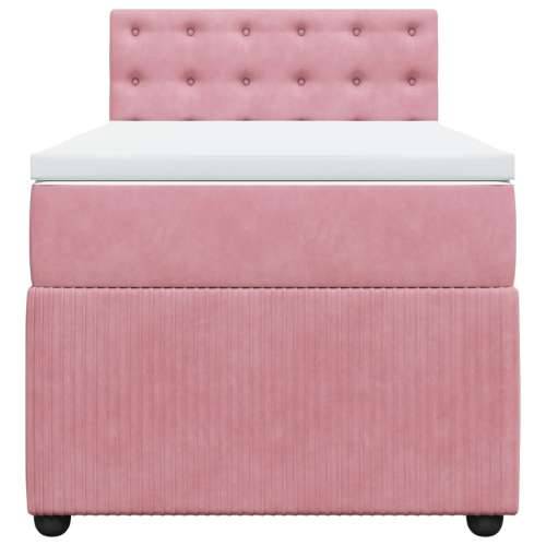 Box spring krevet s madracem ružičasti 80 x 200 cm baršunasti - Ružičasta 80 x 200 cm gumbi Cijena