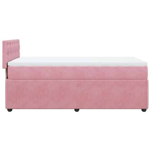 Box spring krevet s madracem ružičasti 80 x 200 cm baršunasti - Ružičasta 80 x 200 cm gumbi Cijena