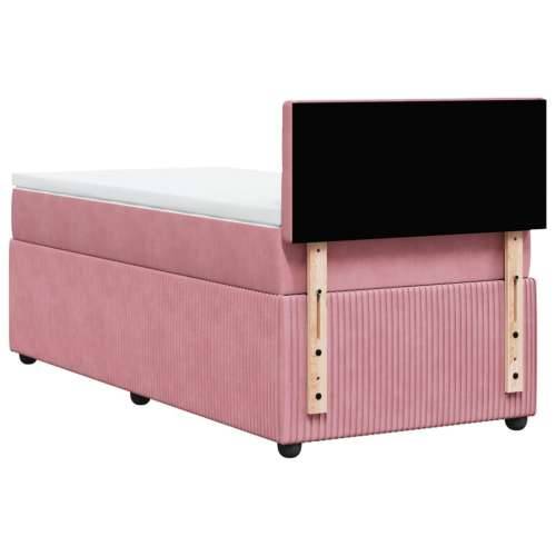 Box spring krevet s madracem ružičasti 80 x 200 cm baršunasti - Ružičasta 80 x 200 cm gumbi Cijena