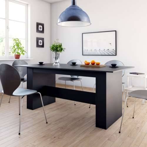 Blagovaonski stol crni 180 x 90 x 76 cm konstruirano drvo - Crna 1 Cijena
