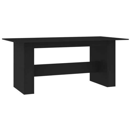 Blagovaonski stol crni 180 x 90 x 76 cm konstruirano drvo - Crna 1 Cijena