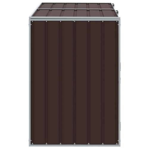 Spremište za 2 kanta za otpad smeđe 144x81x113 cm čelično - Smeđa 2 Cijena