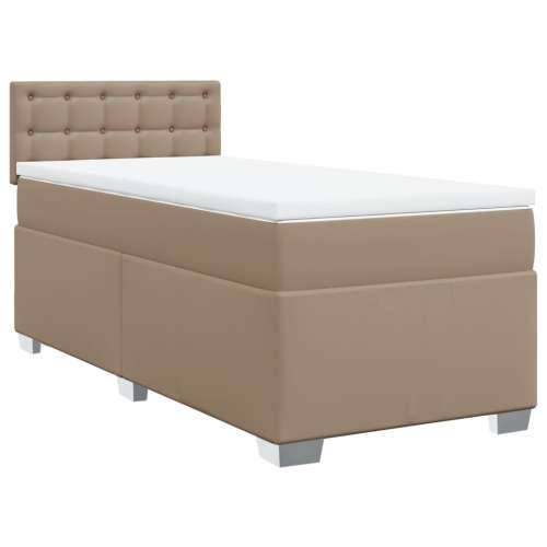 Krevet s oprugama i madrac cappuccino 80x200 cm od umjetne kože - Boja cappuccina 80 x 200 cm gumbi Cijena
